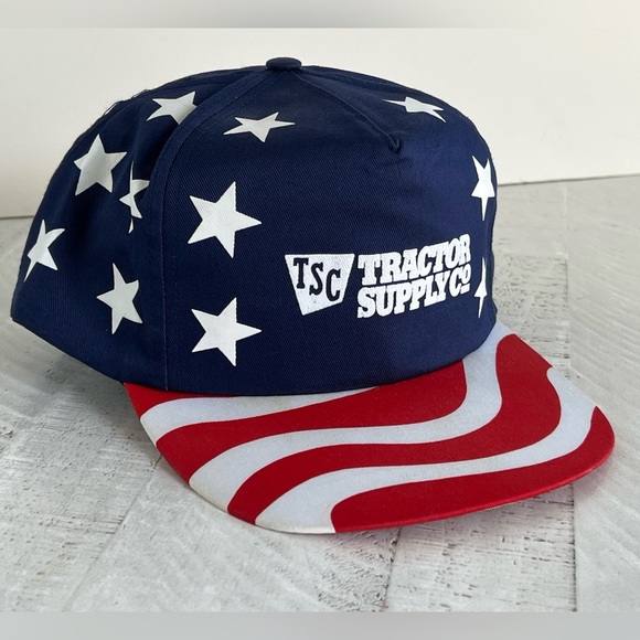 Tractor supply Vintage Red White & Blue Patriotic USA Flag Hat - Picture 1 of 11